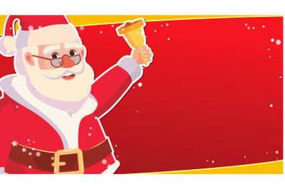 Big Christmas Sale Banner Template With Happy Santa Claus. Vector. Holidays Sale Announcement. Business Advertising Illustration