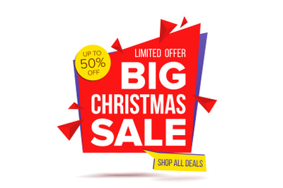 Christmas Sale Special Offer Banner Vector. Sale Label. Isolated Illustration