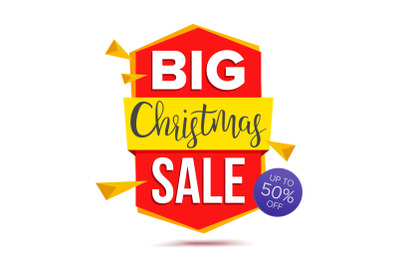 Big Christmas Sale Banner Vector. Big Sale Offer. Isolated On White Illustration