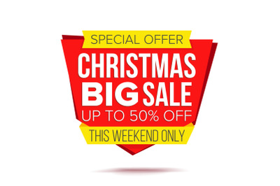 Christmas Discount Special Offer Sale Banner Vector. Isolated Illustration