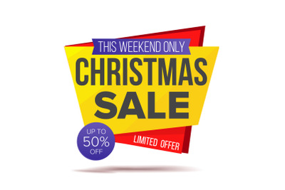 Xmas Special Offer Sale Banner Vector. Holidays Sale Announcement. Isolated On White Illustration