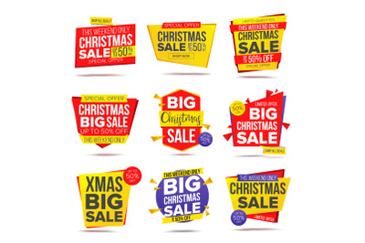 Biggest Xmas Offer Sale Banner Vector. Crazy Sale Poster. Isolated Illustration