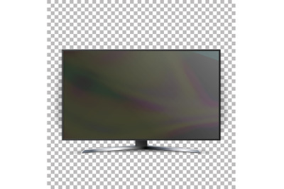 Screen Lcd Plasma Vector Isolated On Checkered Background