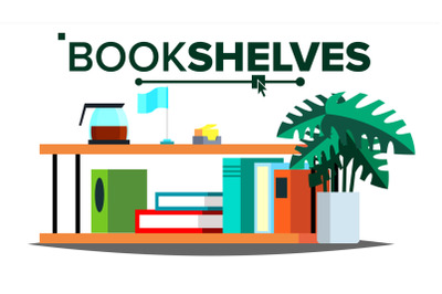 Storage Shelves Vector. Document, Book. Furniture. Office, Home Interior. Paperwork. Flat Isolated Illustration