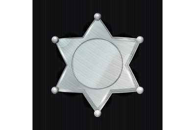 Sheriff Badge Star Vector. Classic Symbol. Municipal City Law Enforcement Department.