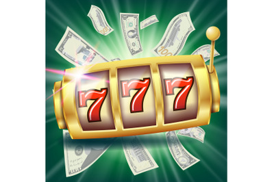 Casino Slot Machine Banner Vector. Fortune Chance Jackpot. Illustration