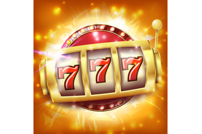 Casino Slot Machine Banner Vector. Sevens Jackpot Concept. Spin Object. Illustration