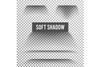 Transparent Soft Shadow Vector. Transparent And Gradient Effect With Soft Edge Isolated On Check Background.