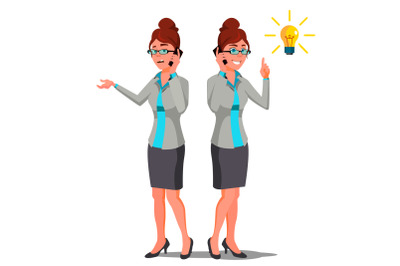 Solution Concept Vector. Business Woman. Conceptual Problem. Secret Discovery. Successful Launch Of Startup. Confusing Business, Solving. Searching For New Way. Flat Cartoon Illustration