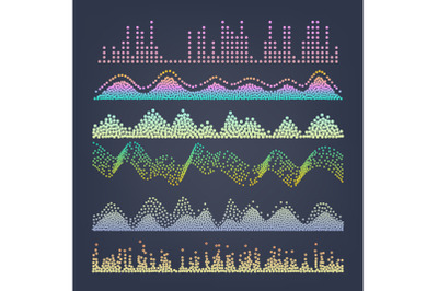 Music Sound Waves Vector. Pulse Abstract. Digital Frequency Track Equalizer Illustration