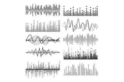 Sound Waves Vector. Pulse Abstract. Digital Frequency Track Equalizer Illustration