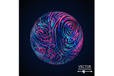 Luxury Sphere With Swirled Stripes. Vector Glowing Composition