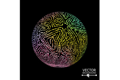 Luxury Sphere With Swirled Stripes. Vector Glowing Composition