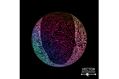 Luxury Sphere With Swirled Stripes. Vector Glowing Composition