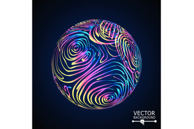 Sphere Background With Shiny Glitters. Vector Glowing Composition