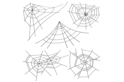 Halloween Spider Web Set Vector. Isolated. For Halloween Design