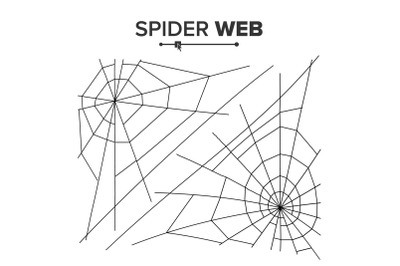 Halloween Spider Web Vector. Black Spider Web Isolated On White. For Halloween Design