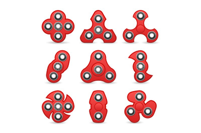 Hand Spinner Toy. Fidget Toy For Increased Focus, Stress Relief. Flat Vector Icons