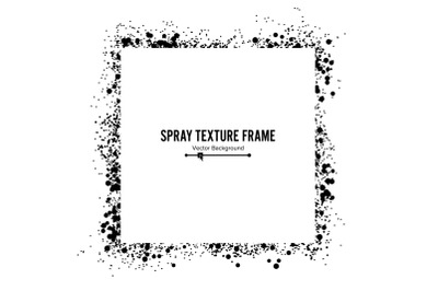 Spray Texture Frame Vector. Grunge Frame For Banner Isolated On White Background