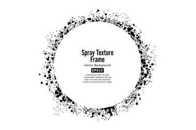 Spray Texture Frame Vector. Circle Isolated On White Background