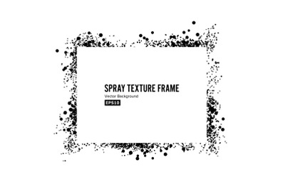 Spray Texture Frame Vector. Dirty Paint Grunge Frame For Banner