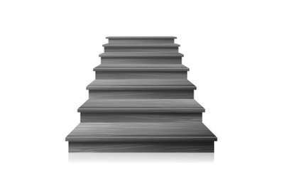 Dark Empty Staircase Vector. Steps. For Business Progress, Achievement, Growth, Career, Success, Development Concept. Isolated