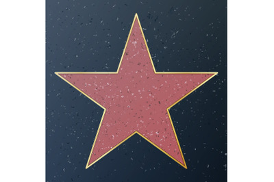 Hollywood Walk Of Fame. Vector Star Illustration. Famous Sidewalk Boulevard. Public Monument To Achievement