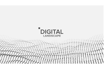 Data Landscape Vector. Energy Space. Topography Code. Array Design. Data Technology. Wave Mountain. 3D Illustration