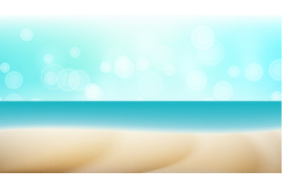 Empty Tropical Beach Background Vector. Seascape Tropical Illustration. Travel Holiday Adventure Concept. Exotic Illustration