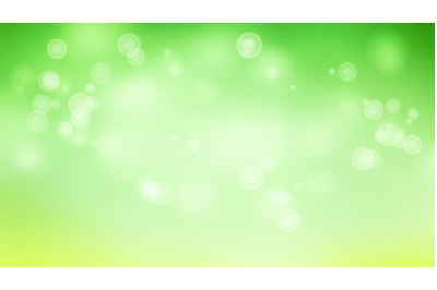 Blur Abstract Image With Shining Lights Vector. Green Bokeh Background