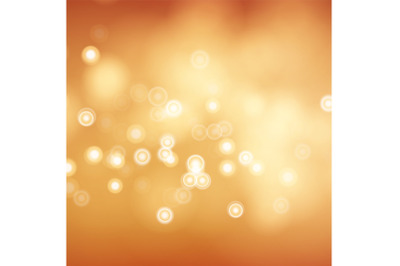 Blur Abstract Image With Shining Lights Vector. Orange Bokeh Background