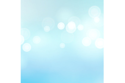 Light Blue Background Vector. Water Summer Bokeh Background With Vintage Filter.