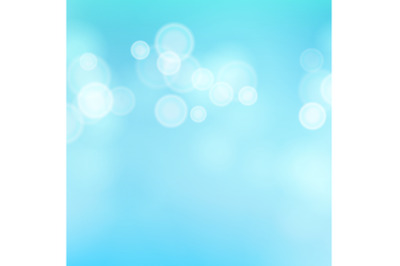 Light Blue Background Vector. Water Summer Bokeh Background With Vintage Filter.
