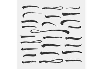 Set of White Underline Lettering Lines Isolated on Background For Your Design. Vector illustration Handwritten Mark.