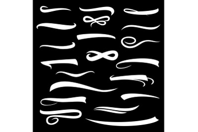 Underlines Lettering Lines Set Isolated. Handwritten Letter. Vintage Elements For Your Design. Vector illustration Handwritten Marker.