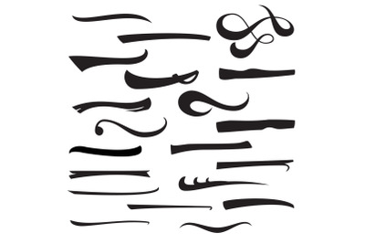 Set Of Hand Lettering Underlines Lines Isolated On White. Typographic Design. Vintage Elements For Housewarming Posters&2C; Greeting Cards&2C; Home Decorations&2C; Business Presentation. Vector Illustration