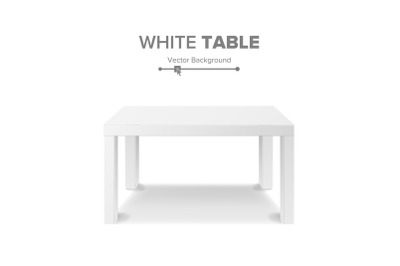 White Table Vector. 3D Stand Template For Object Presentation. Realistic Vector Illustration.