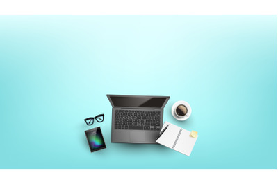 Devices For Work Or Education Flat Lay Vector