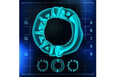 O Letter Vector. Capital Digit. Roentgen X-ray Font Light Sign. Medical Radiology Neon Scan Effect. Alphabet. 3D Blue Light Digit With Bone. Medical&2C; Hospital&2C; Pirate&2C; Futuristic Style. Illustration