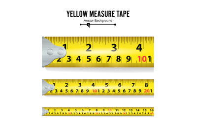 Yellow Measure Tape On White Background Vector