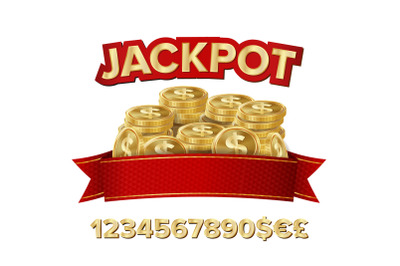 Jackpot Isolated Vector. Shining Banner Illustration.