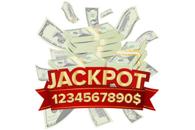 Jackpot Isolated Vector. Golden Casino Treasure. Big Win Banner For Online Casino, Card Games, Poker, Roulette.