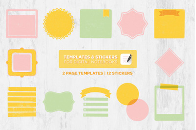 Digital Notebook Templates and Stickers