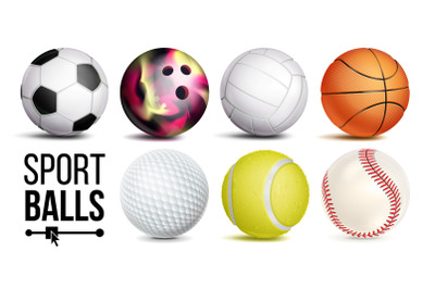 Sport Balls Set Vector. Isolated Illustration