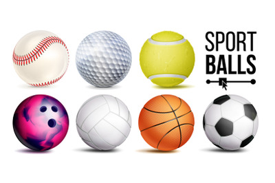 Sport Balls Vector. Realistic. Classic Sport Game, Fitness Symbol Symbol Equipment. Isolated On White Background Illustration