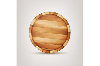 Barrel Wooden Sign Vector. Wooden 3d Icon Illustration.