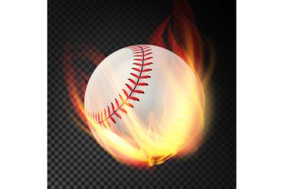 Baseball On Fire. Burning Style