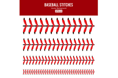 Baseball Stitches Vector Set