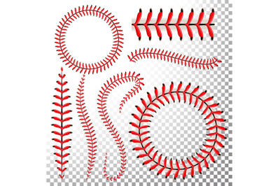 Baseball Stitches Vector Set