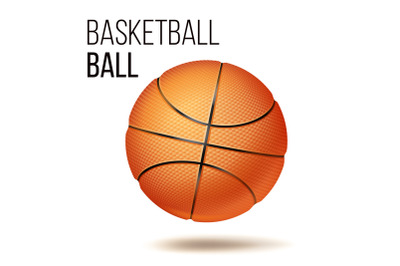 Orange Basketball Ball Isolated Vector. Realistic Illustration